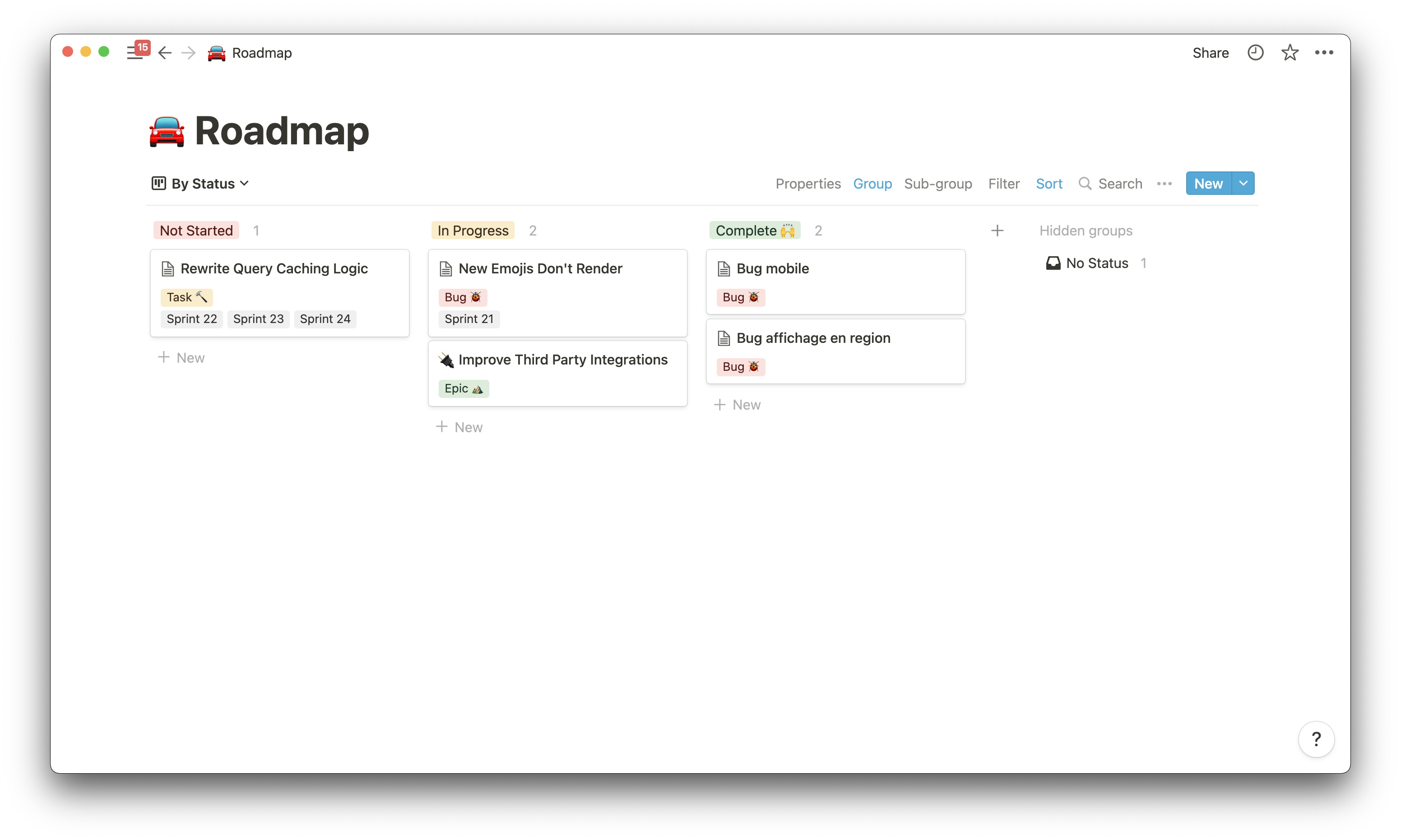 Exemple de kanban