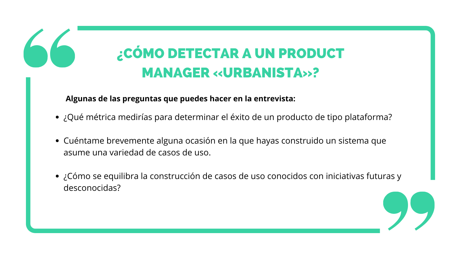 detectar a un product manager urbanista