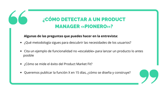 detectar un product manager pionero