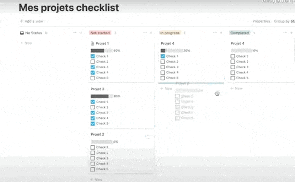 mes projets checklist