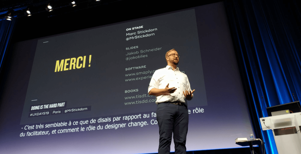 Photo du talk de Marc Stickdorn aux Flupa 2019
