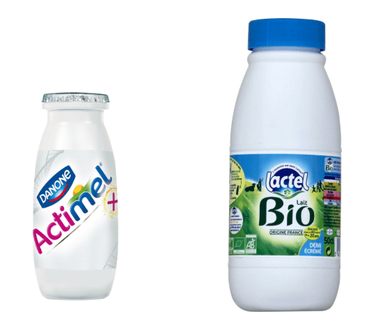Comparaison de deux produits laitiers différents